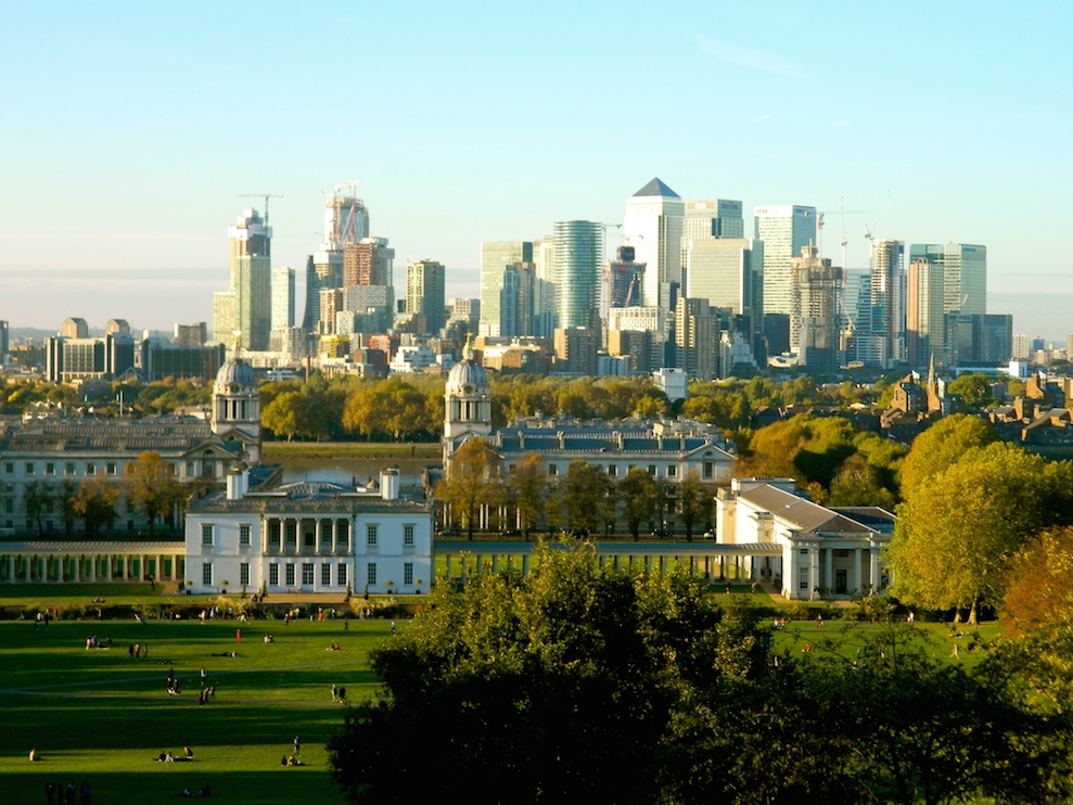 Greenwich Park view to Isle of dogs