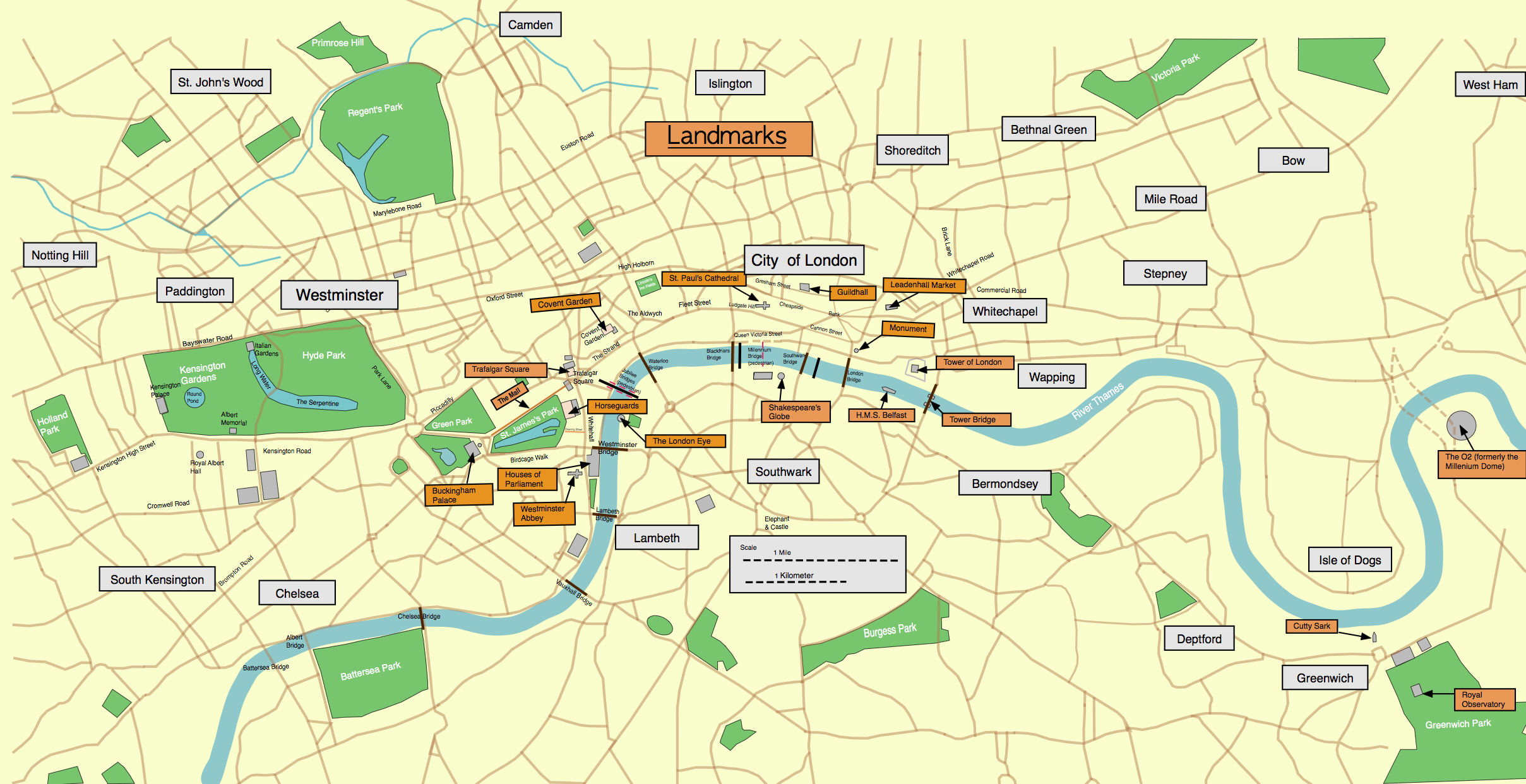 Map of Central London Landmarks
